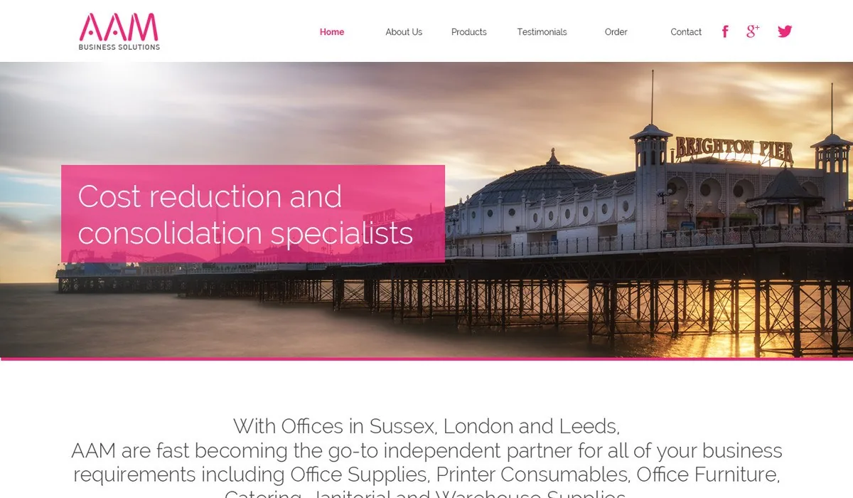 AAM Solutions website design project