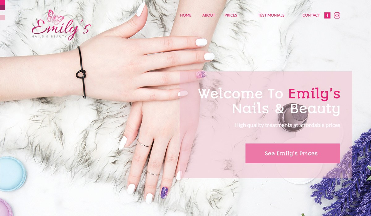 Emily’s Nails & Beauty website design project