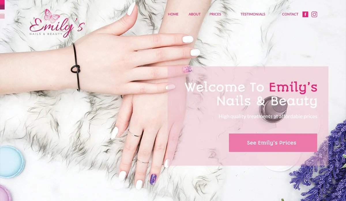 Emily’s Nails & Beauty website design project