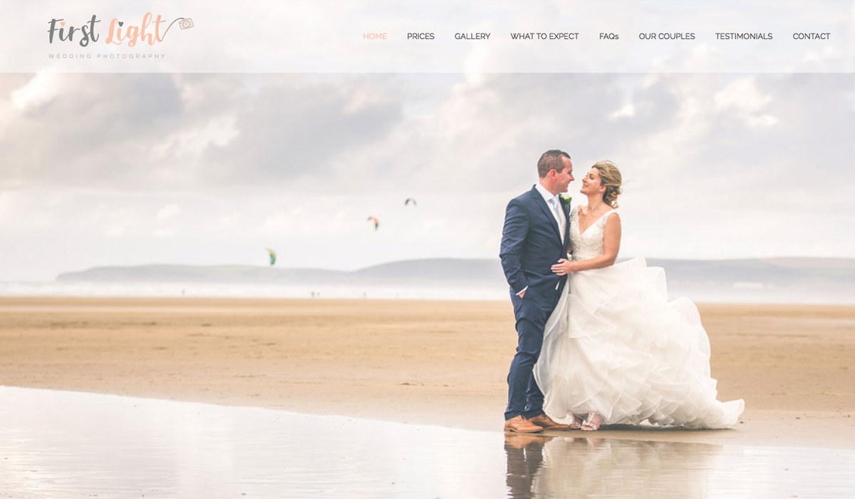 First Light Wedding Photography website design project