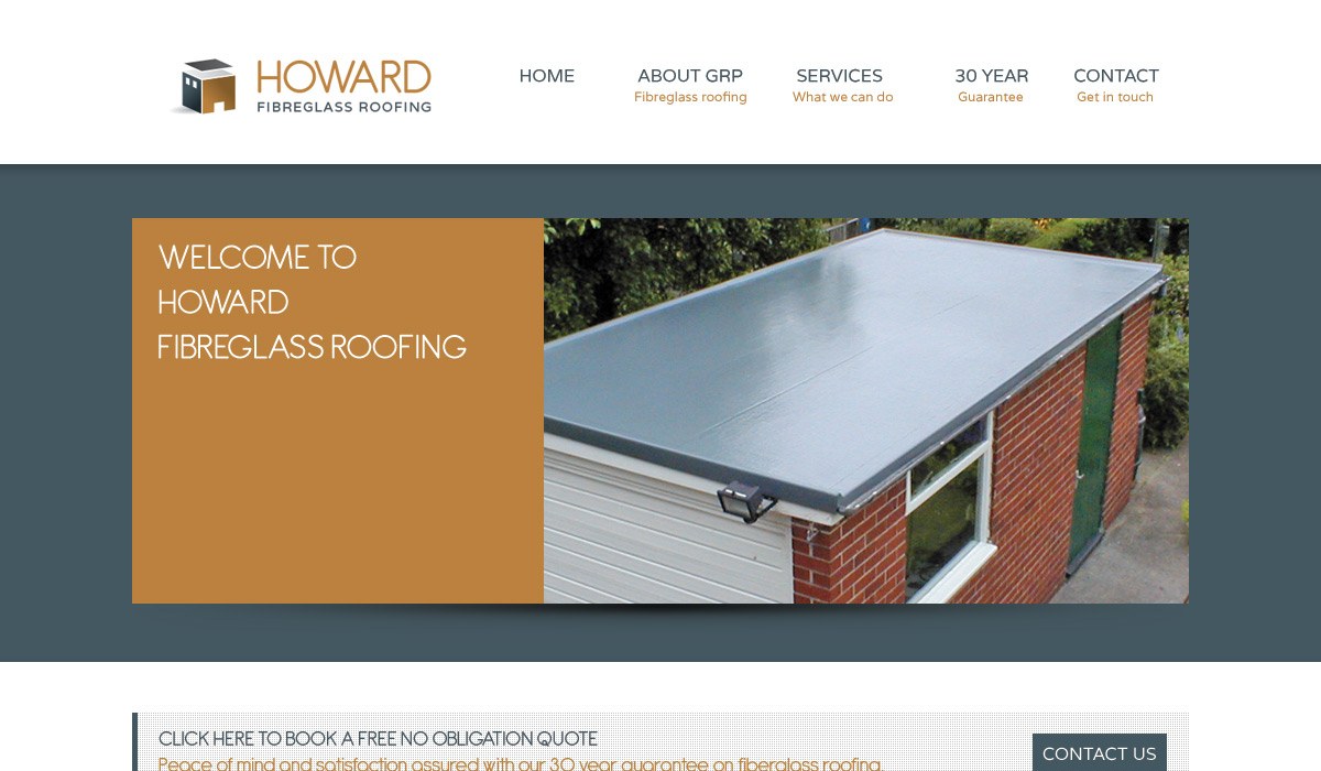 Howard Fibreglass Roofing website design project