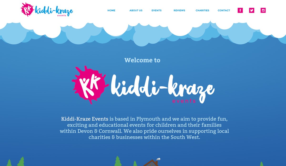 Kiddi-Kraze website hero section