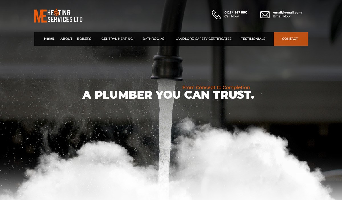 ME Heating website design project