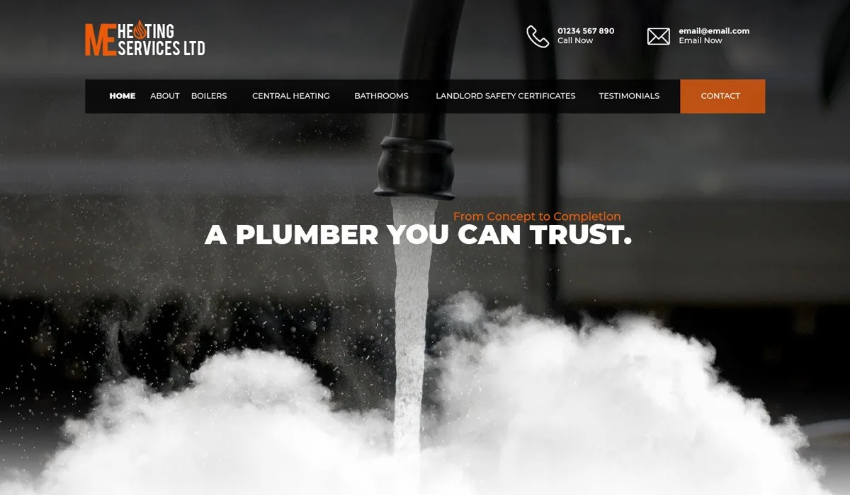 ME Heating website design project