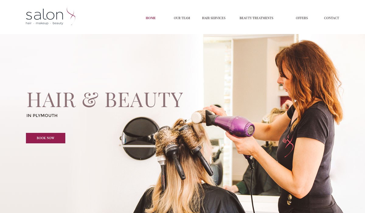 Salon X website design project