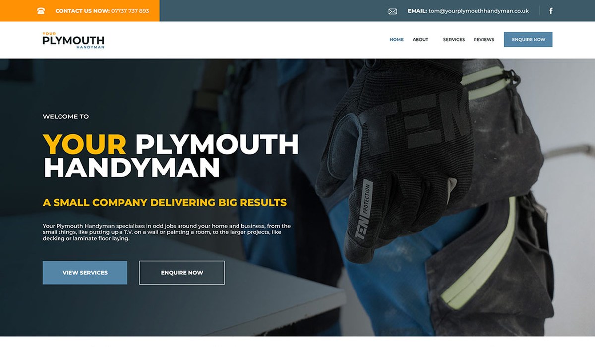 Your Plymouth Handyman website hero section
